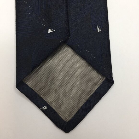 Bernie of California Mens Tie Necktie Navy Blue White Gold Sparkles Formal - Picture 7 of 9